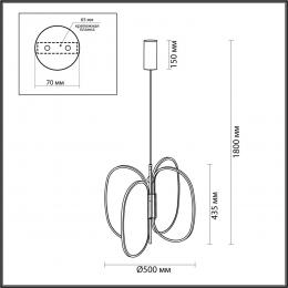 Odeon light exclusive 6664/53L L-VISION ODL_EX24 015 Подвесной светильник античн бронза/металл/акрил IP20 LED 54W 3000Лм 3000K PIUMA  - 2 купить